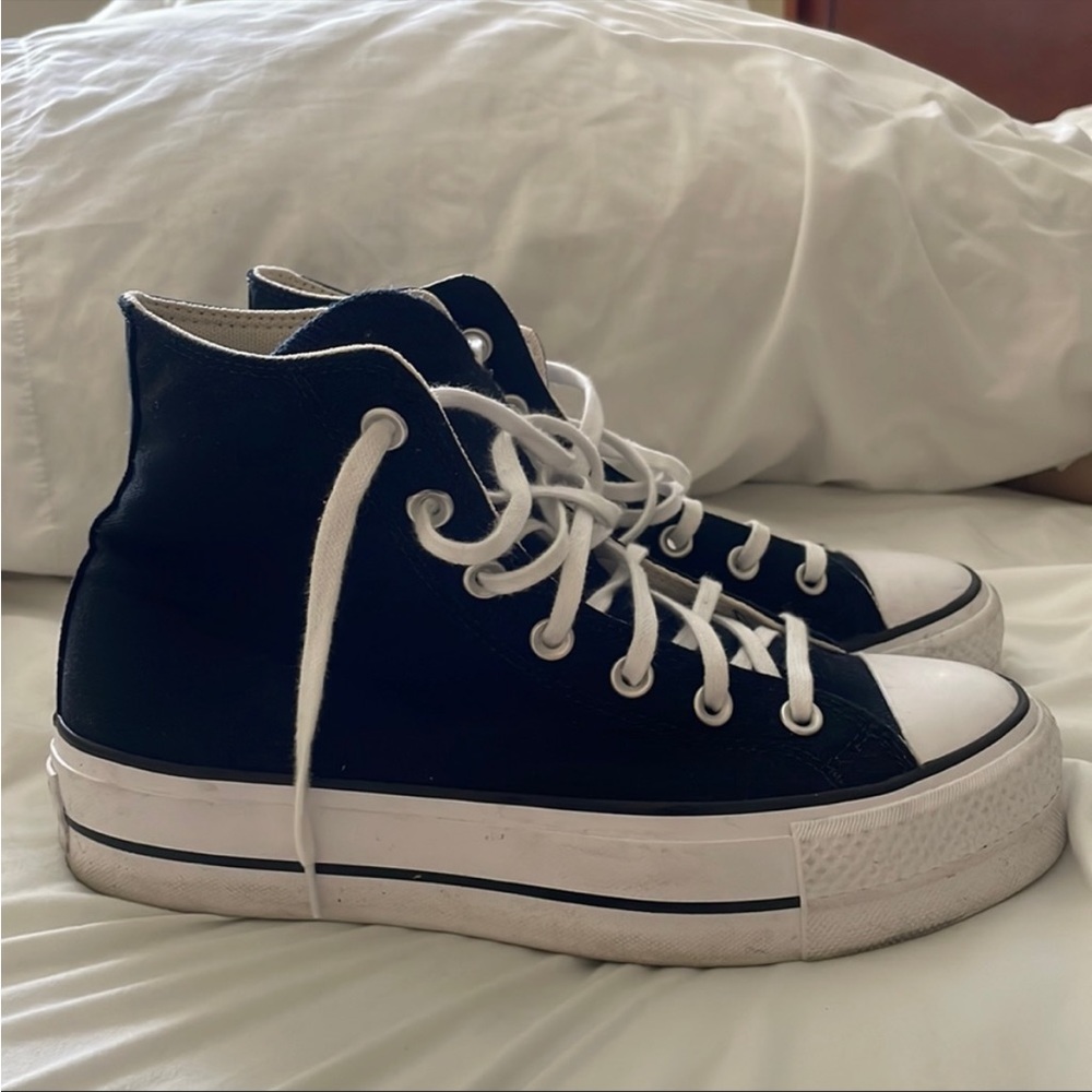 Platform black converse 8.5 women’s